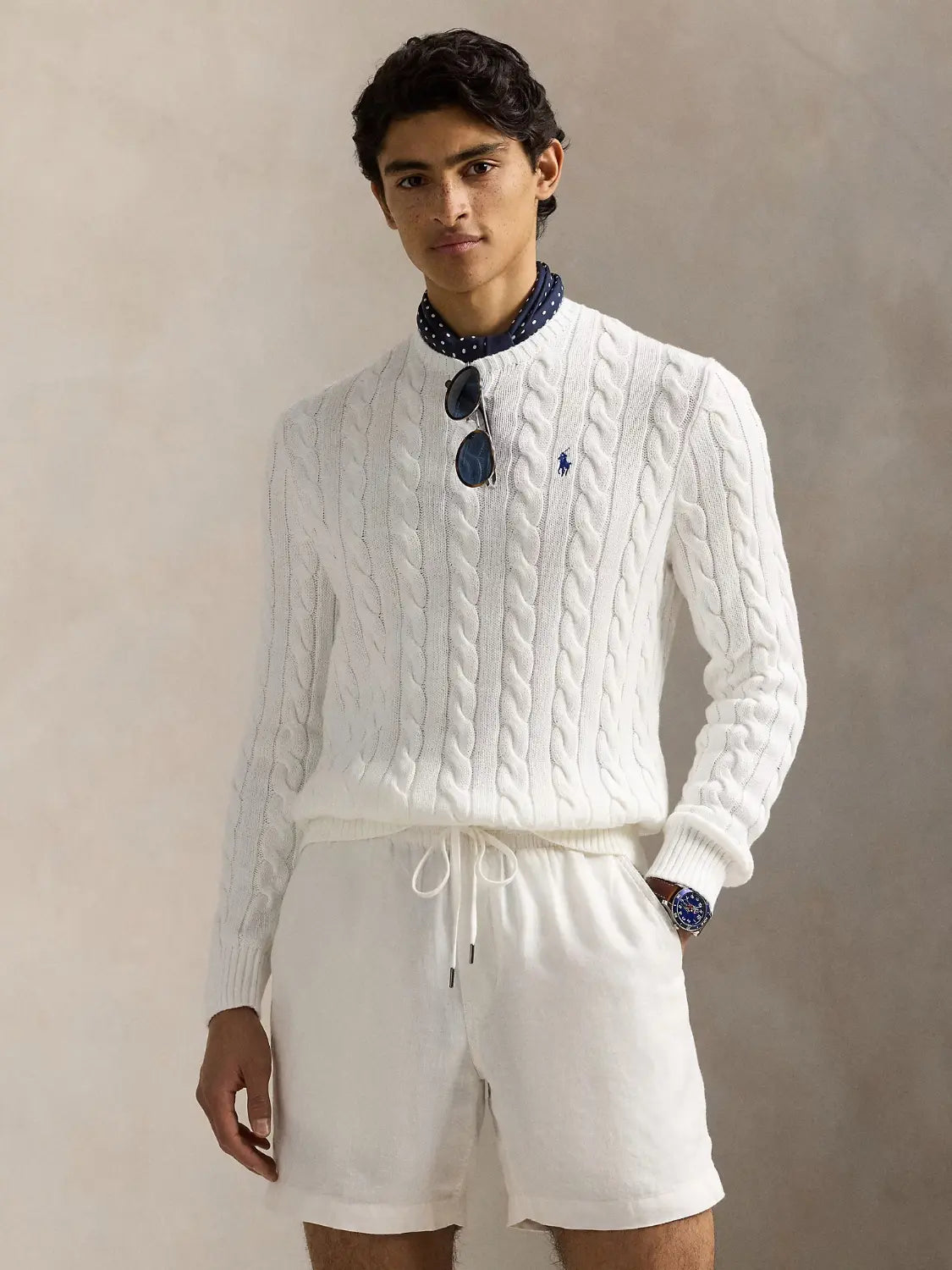 pull-torsadé-ralph-lauren-blanc-homme-face