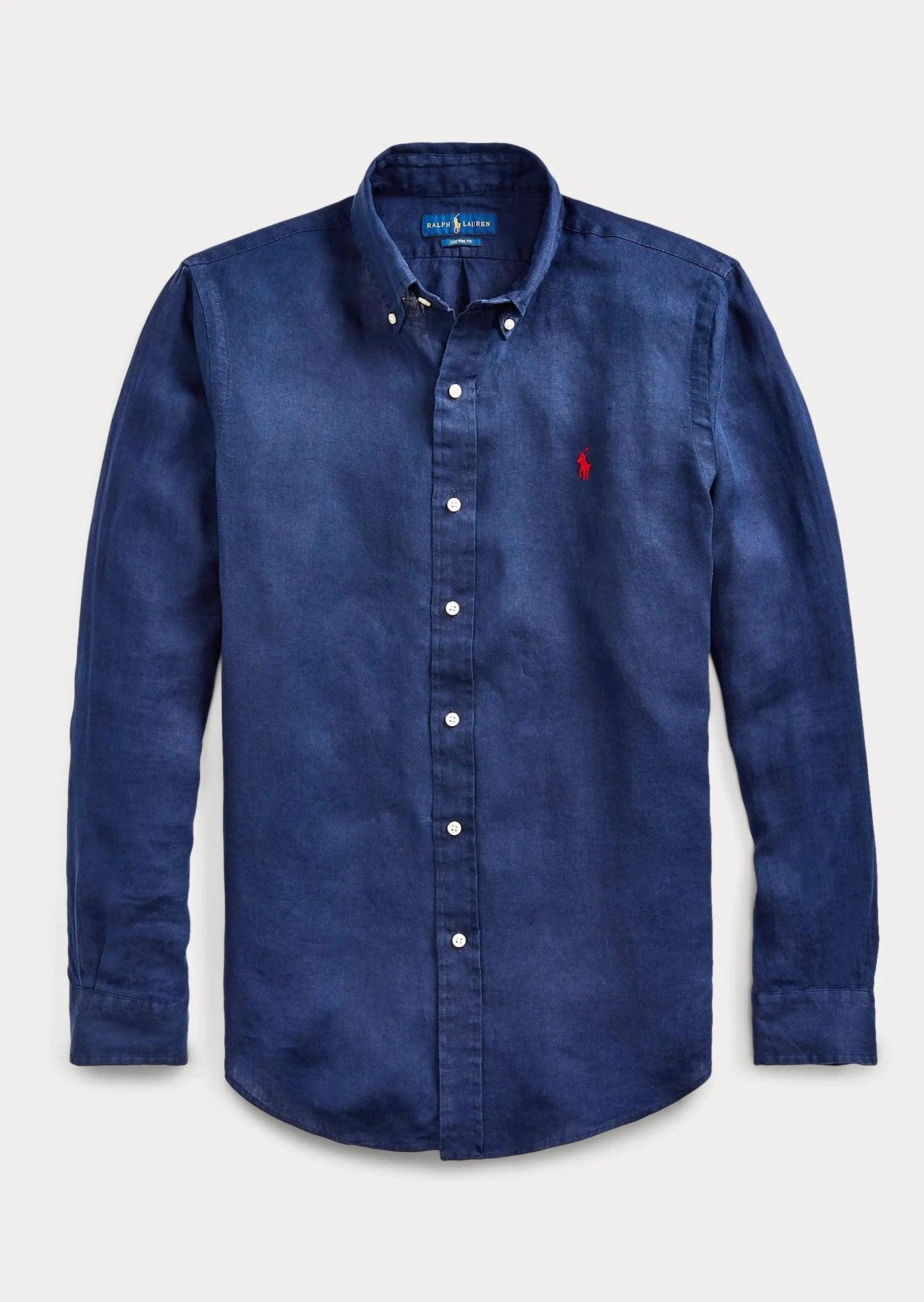 Chemise Ralph Lauren marine en lin - Georgespaul