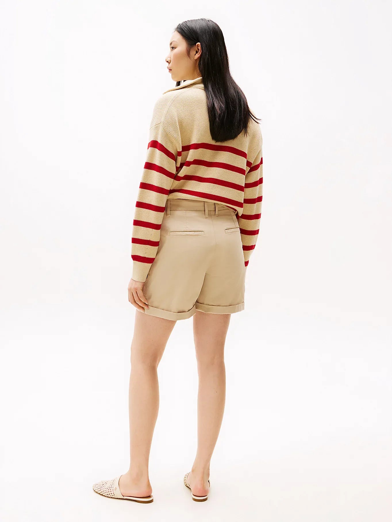 short-chino-tommy-hilfiger-femme-beige-dos