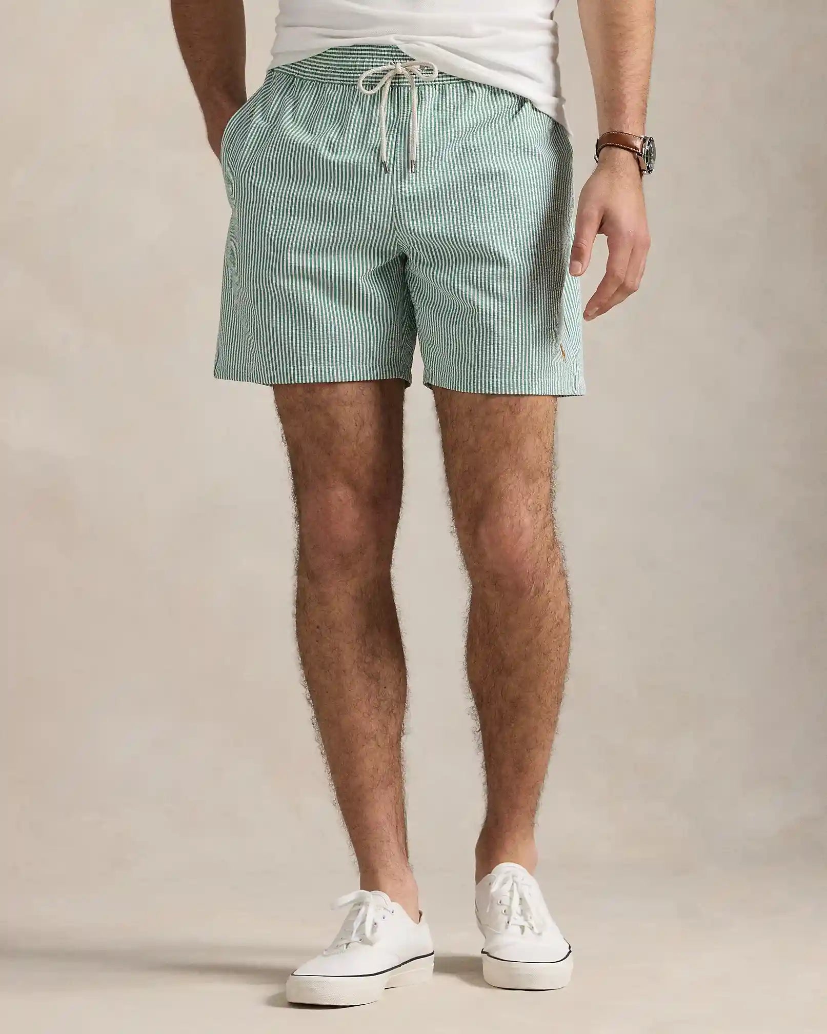 short-de-bain-raye-ralph-lauren-vert-homme-face