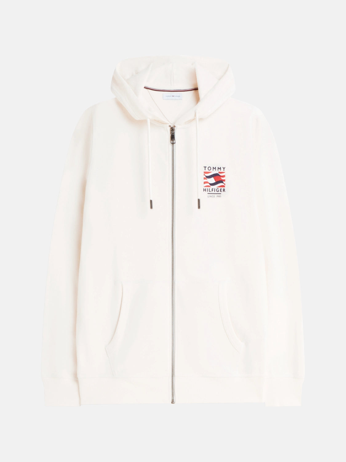 sweat-a-capuche-tommy-hilfiger-beige-a-plat