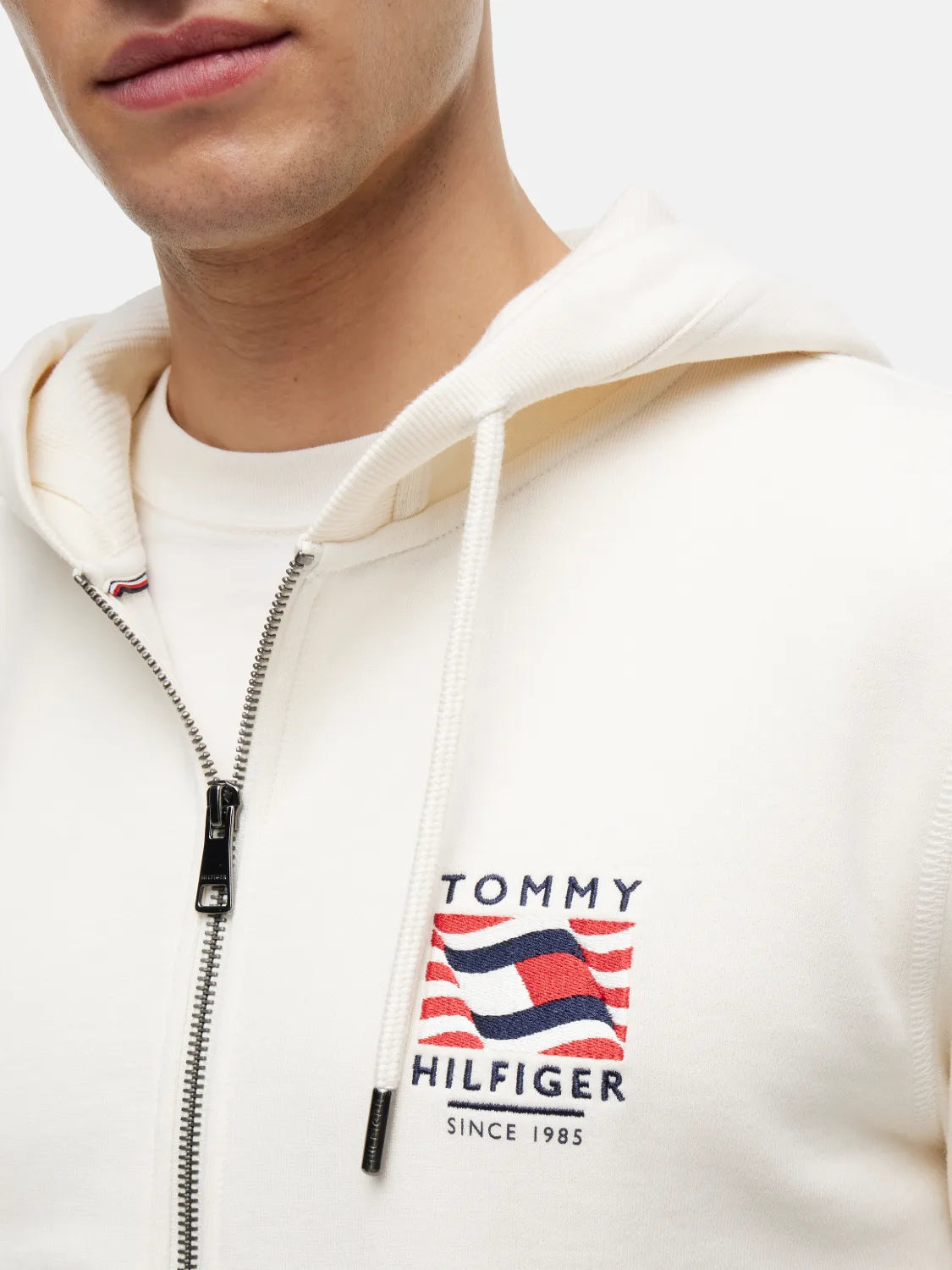 sweat-a-capuche-tommy-hilfiger-beige-zoom