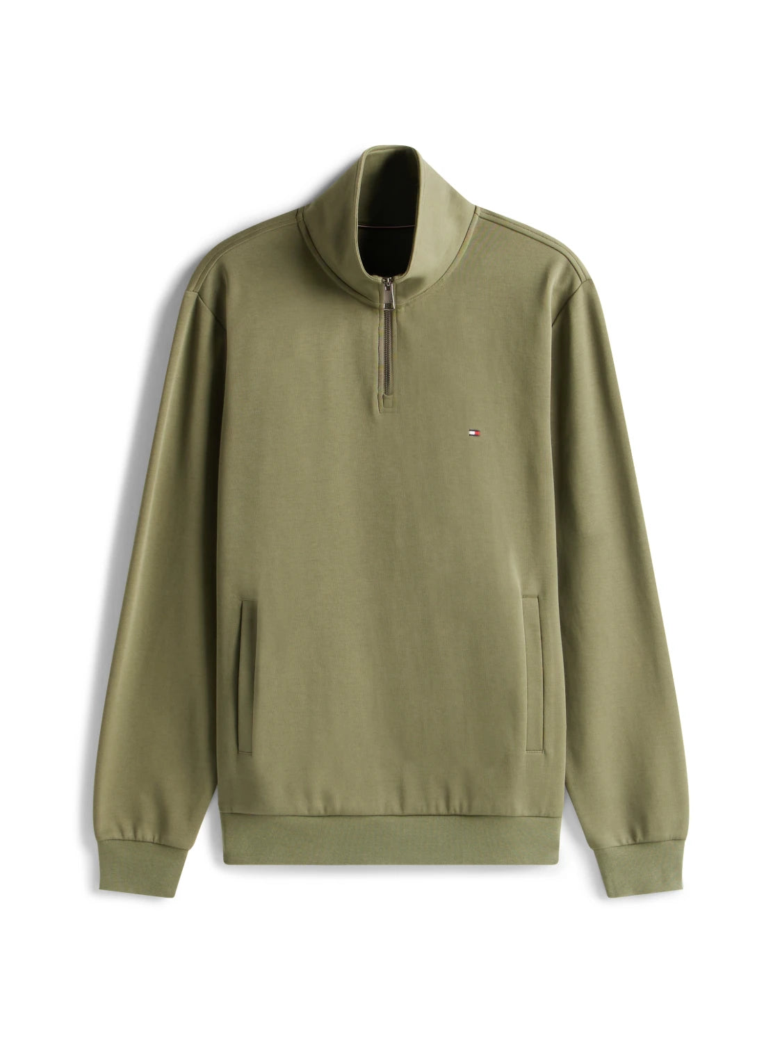 sweat-caionneur-tommy-hilfiger-kaki-homme-a-plat