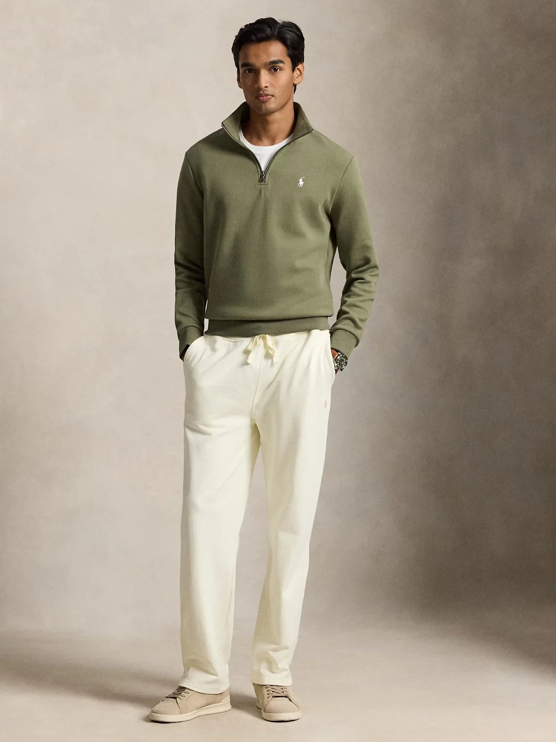 sweat-camionneur-ralph-lauren-kaki-homme-710P06234511-porte
