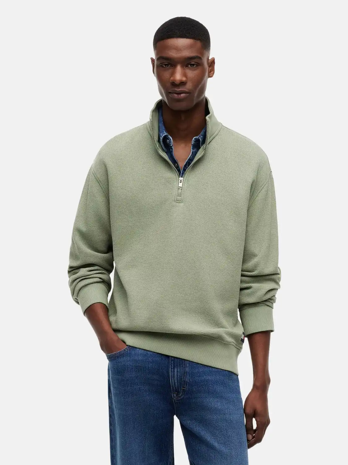 sweat-camionneur-tommy-jeans-kaki-face