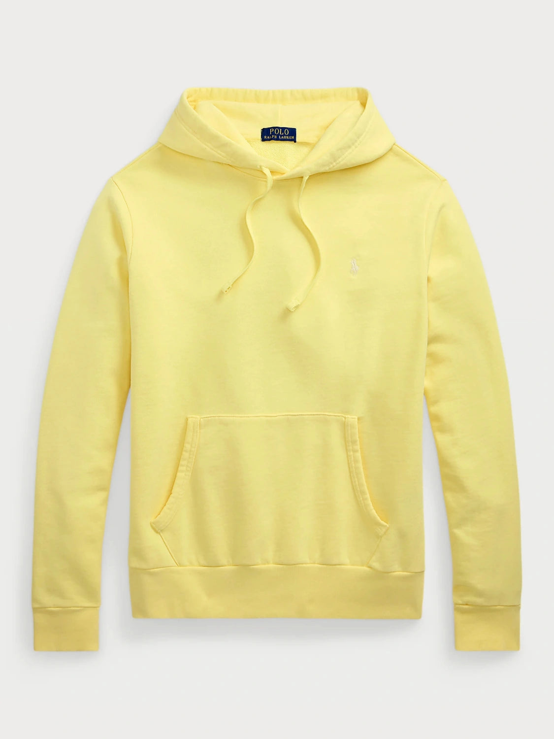 sweat-capuche-ralph-lauren-jaune-homme-a-plat