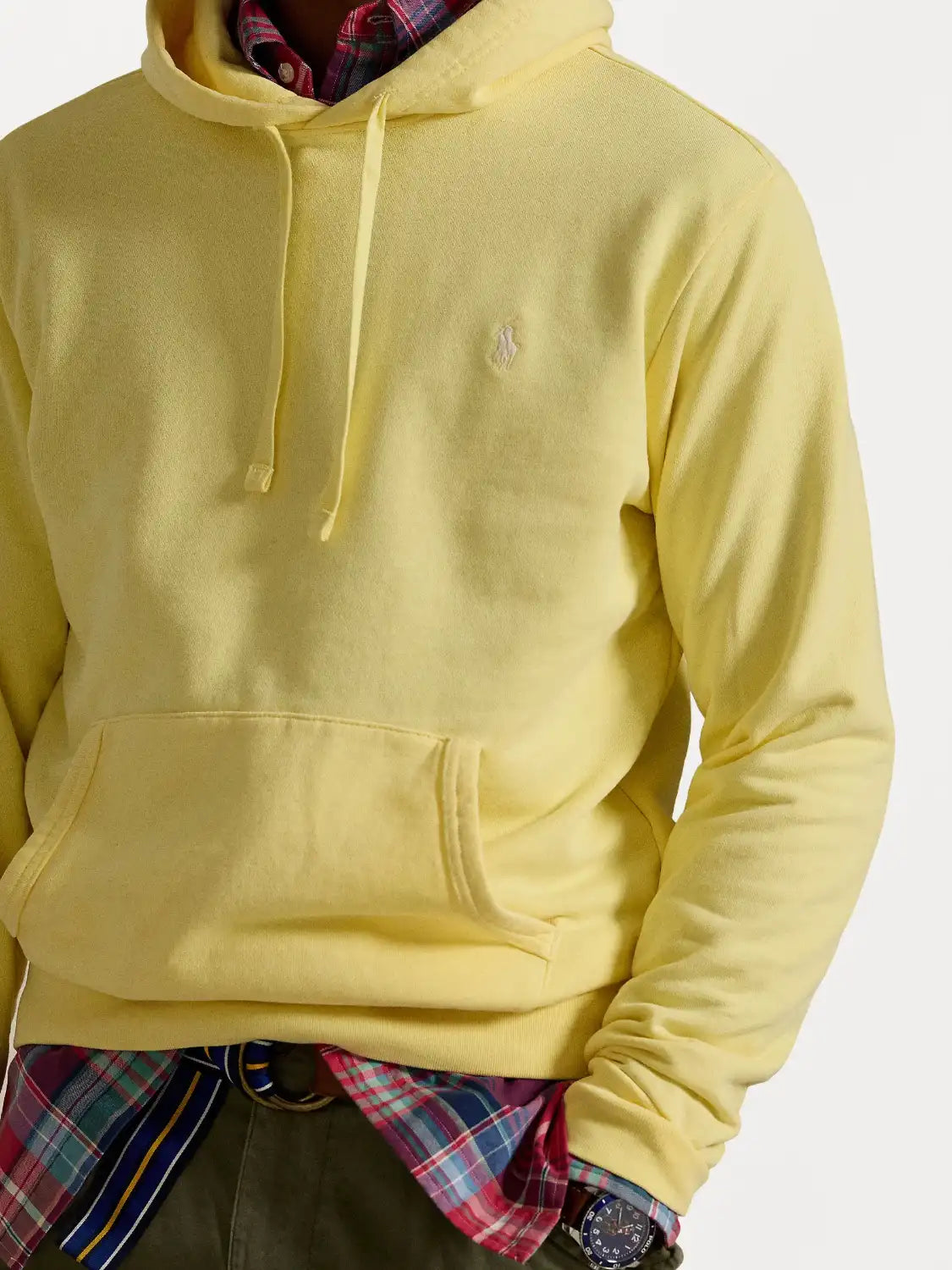 sweat-capuche-ralph-lauren-jaune-homme-zoom