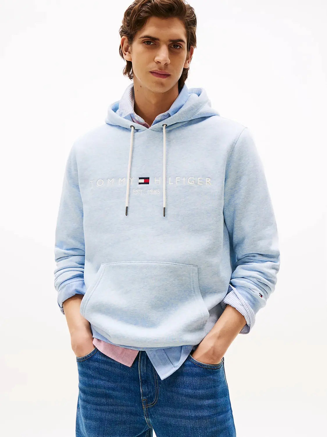 sweat-capuche-tommy-hilfiger-bleu-homme-face