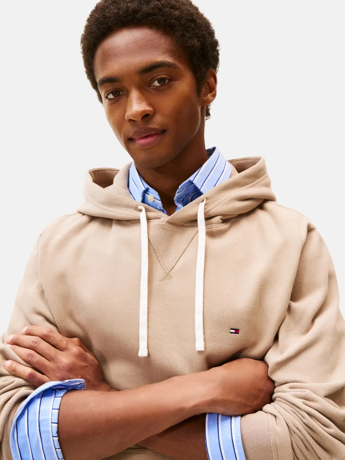 sweat-tommy-hilfiger-beige-homme-face-zoom