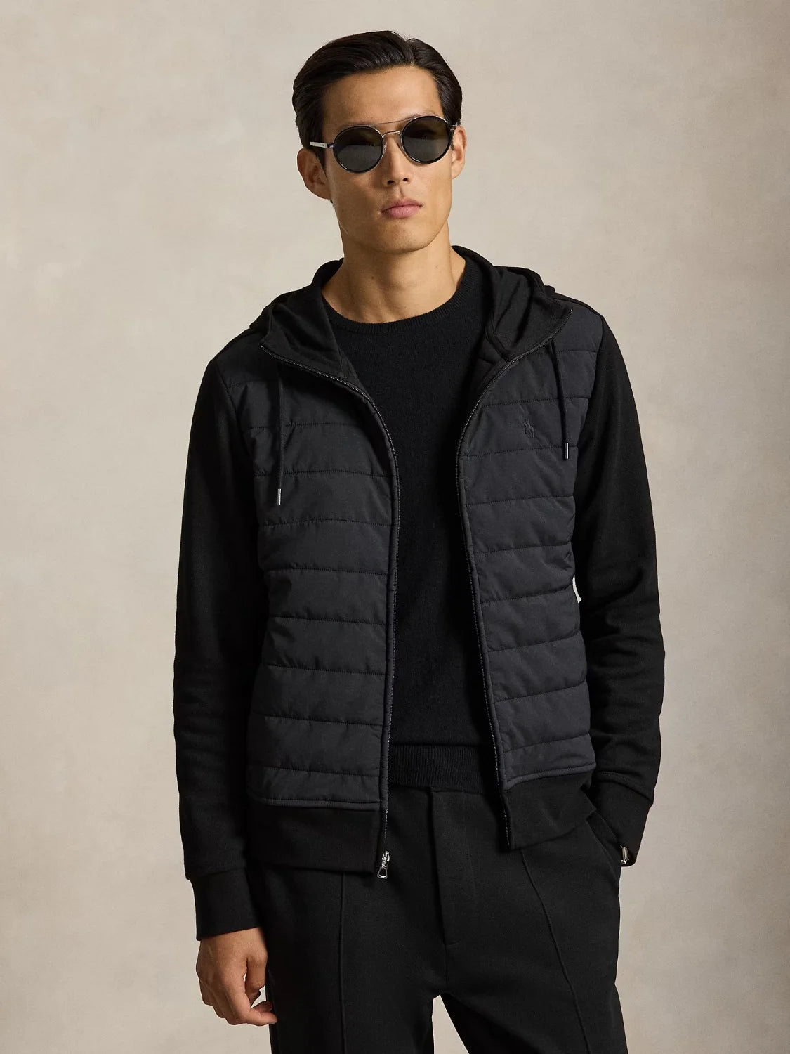 sweat-zippe-bi-matiere-ralph-lauren-noir-710B27138003-face