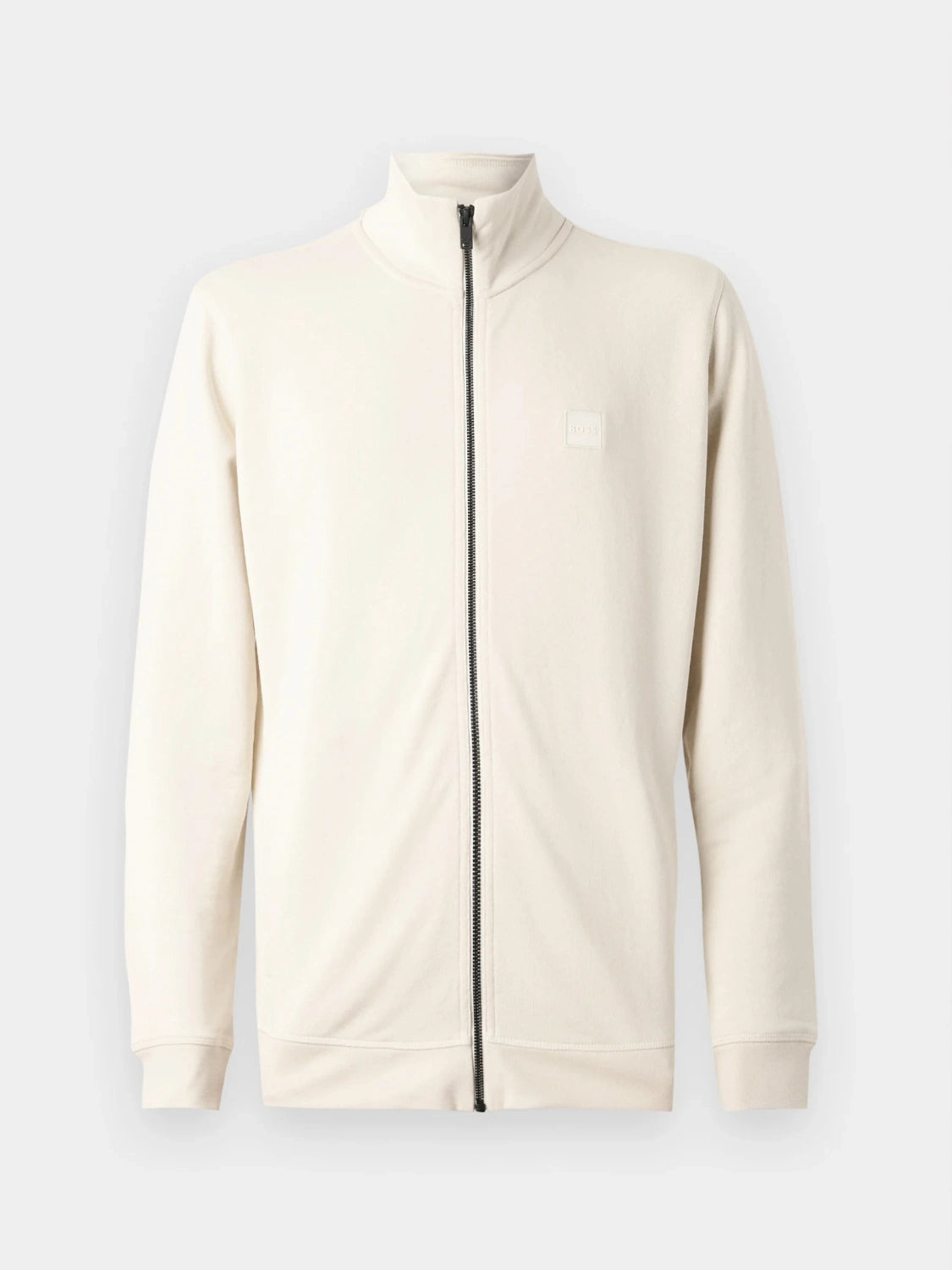 sweat-zippe-boss-home-jaune-a-plat