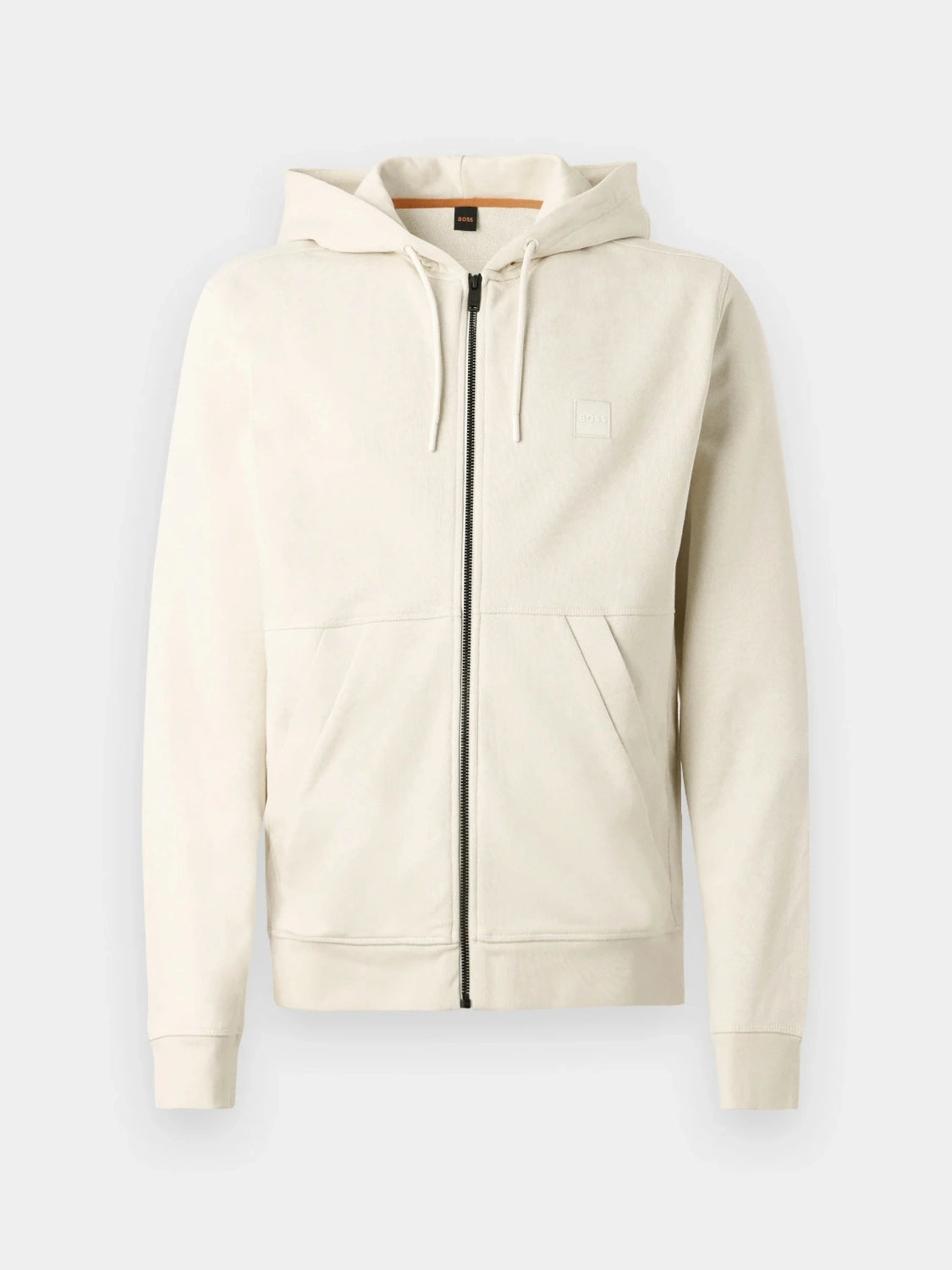 sweat-zippe-boss-jaune-homme-a-plat