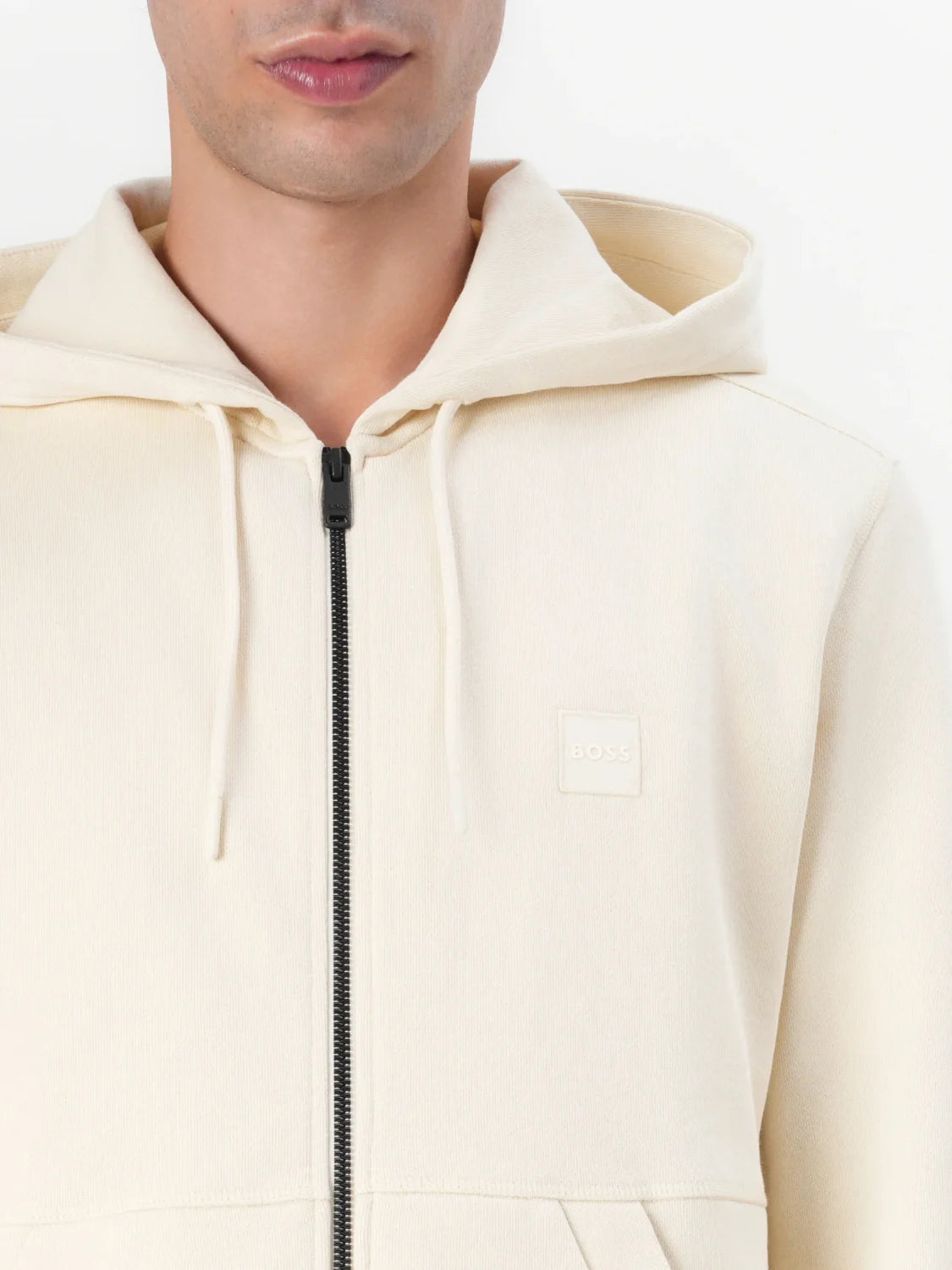 sweat-zippe-boss-jaune-homme-zoom-face