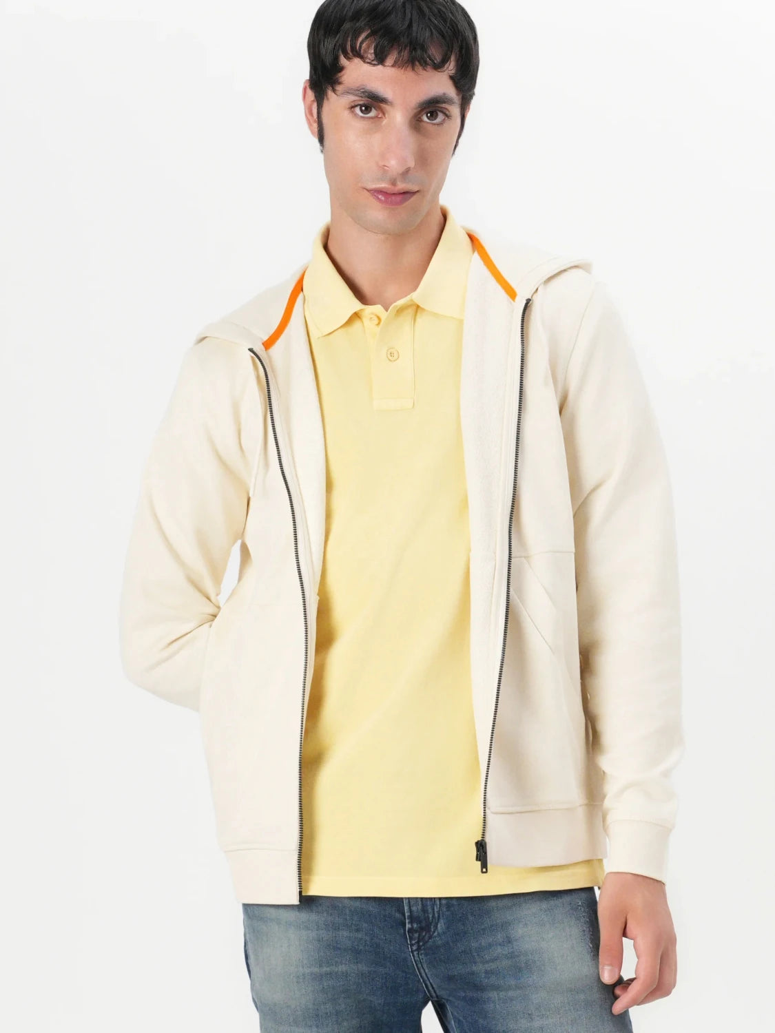 sweat-zippe-boss-jaune-homme-zoom