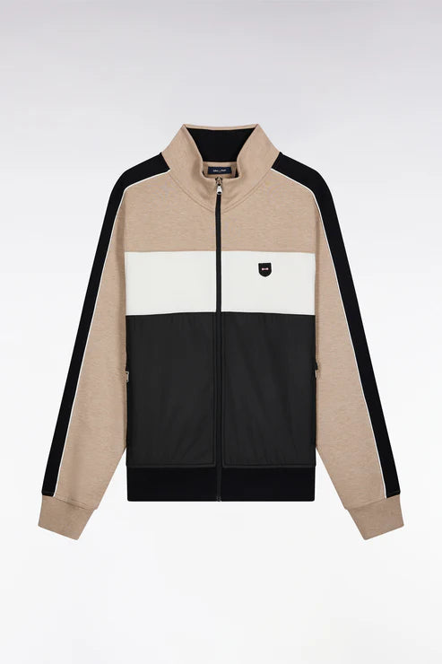 sweat-zippe-eden-park-beige-homme-a-plat