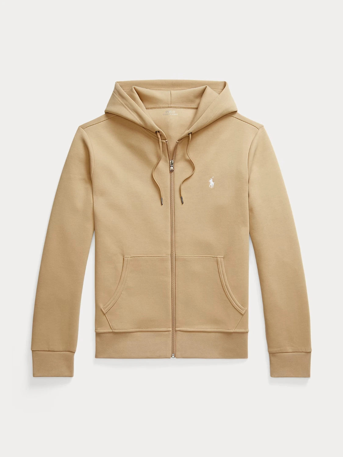 sweat-zippe-ralph-lauren-beige-homme-a-plat