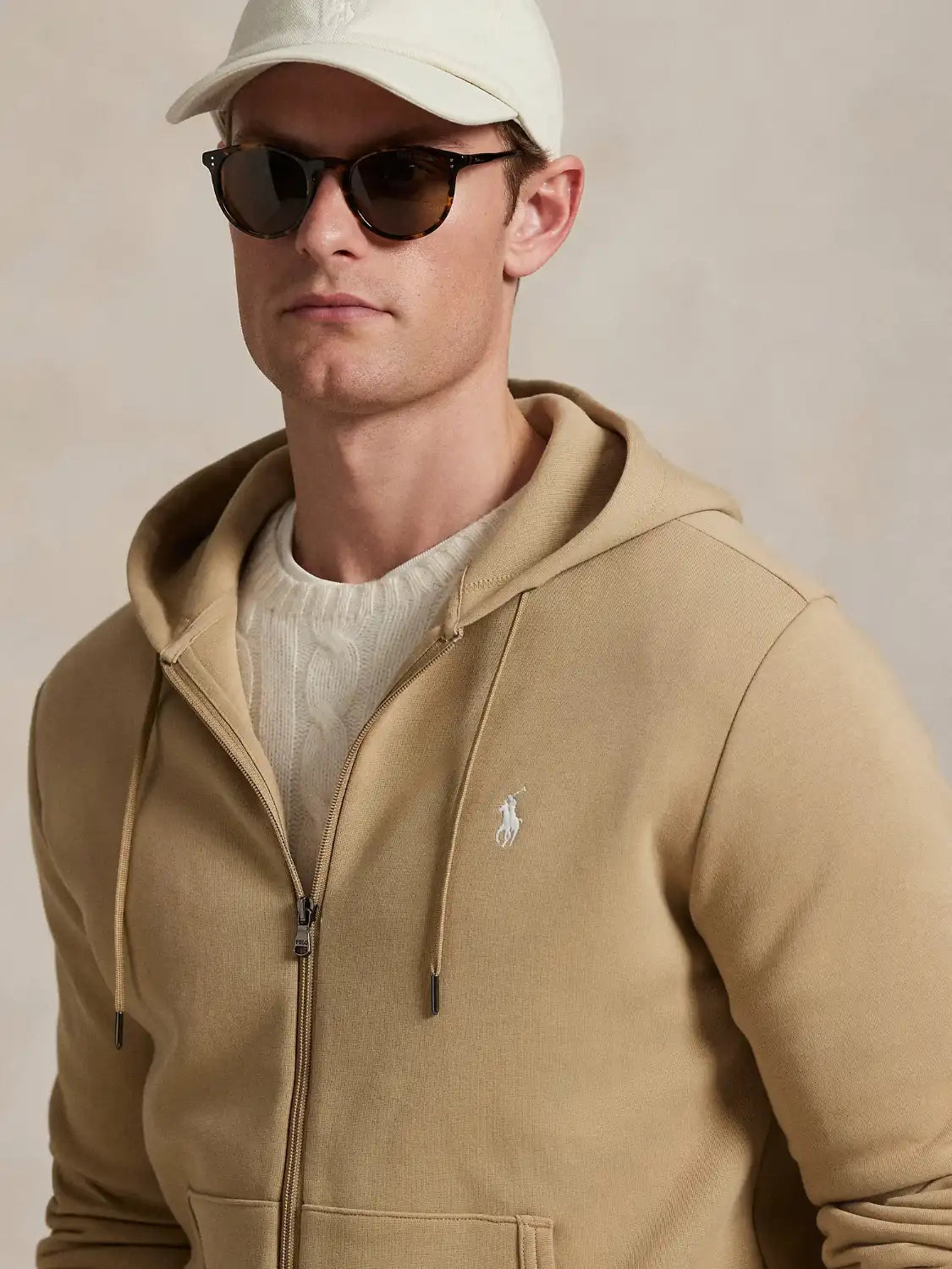 sweat-zippe-ralph-lauren-beige-homme-zoom