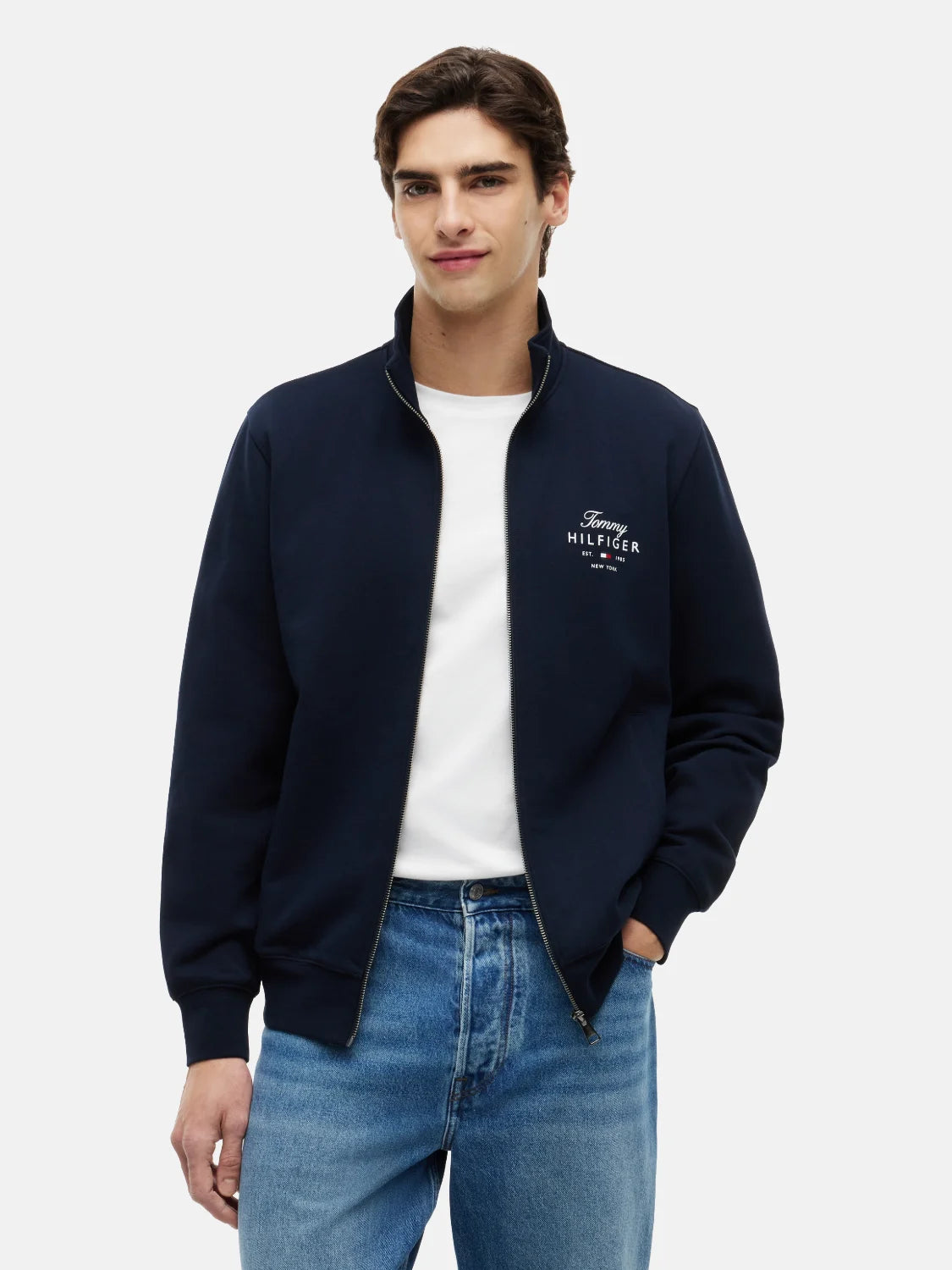 sweat-zippe-tommy-hilfiger-marine-face