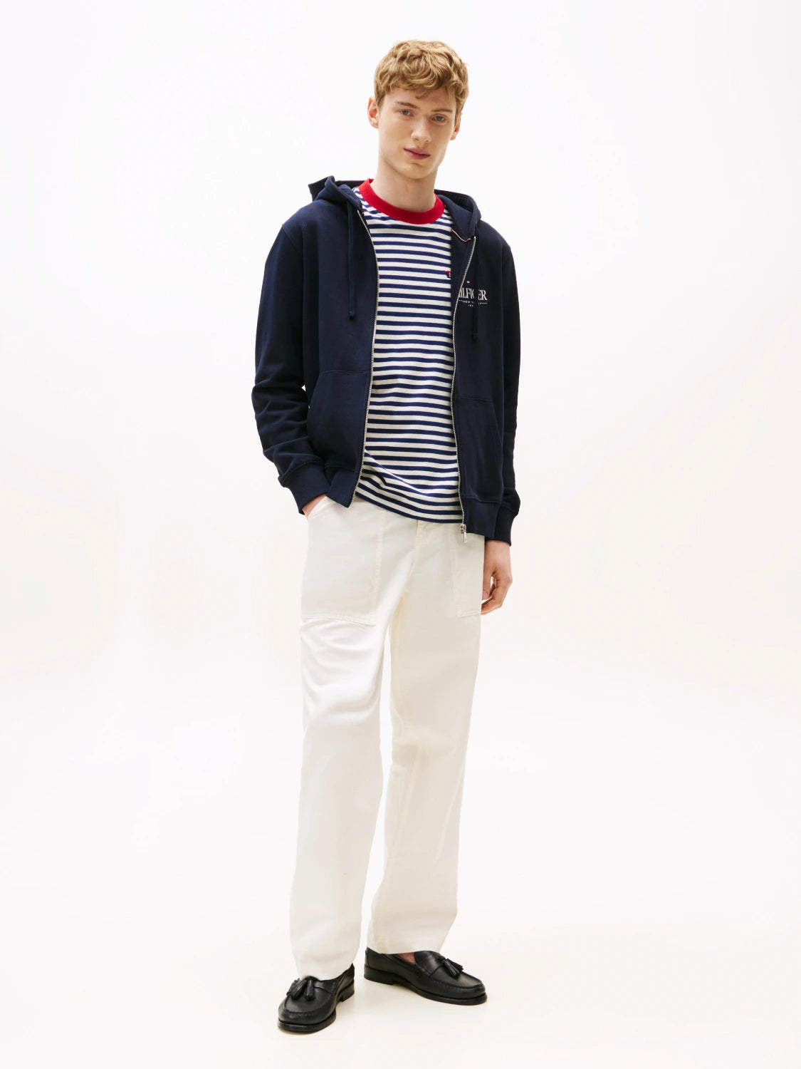 sweat-zippe-tommy-hilfiger-marine-homme-porte