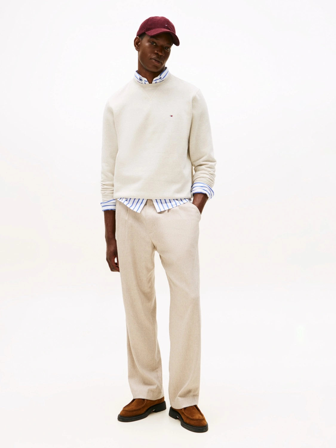 sweatshirt-tommy-hilfiger-beige-homme-porte