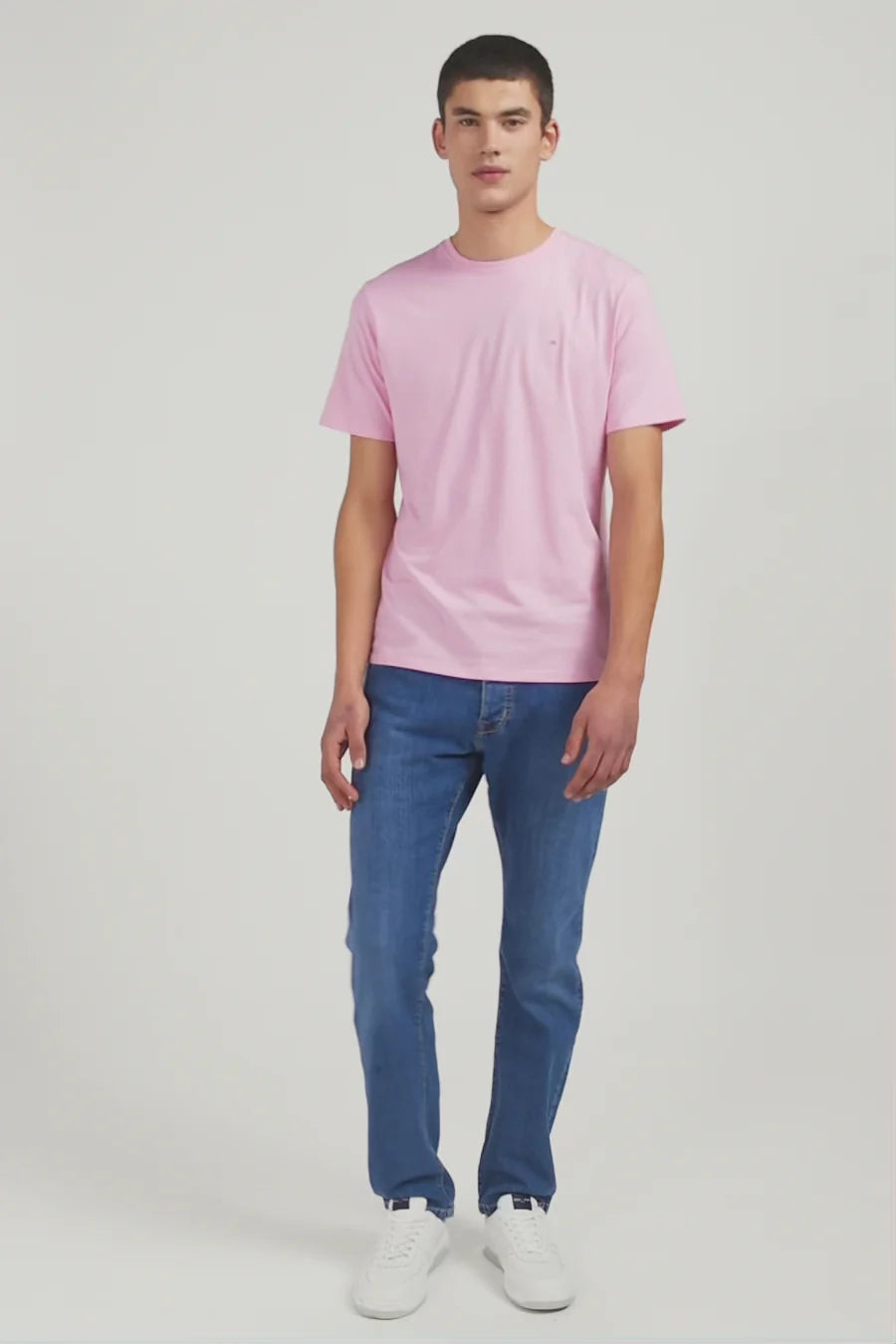 t-shirt-eden-park-homme-rose-porte