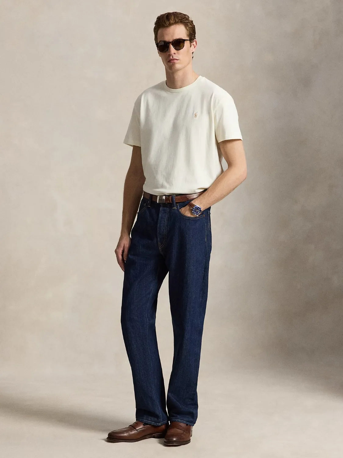 t-shirt-ralph-lauren-beige-homme-10B31422005-porte