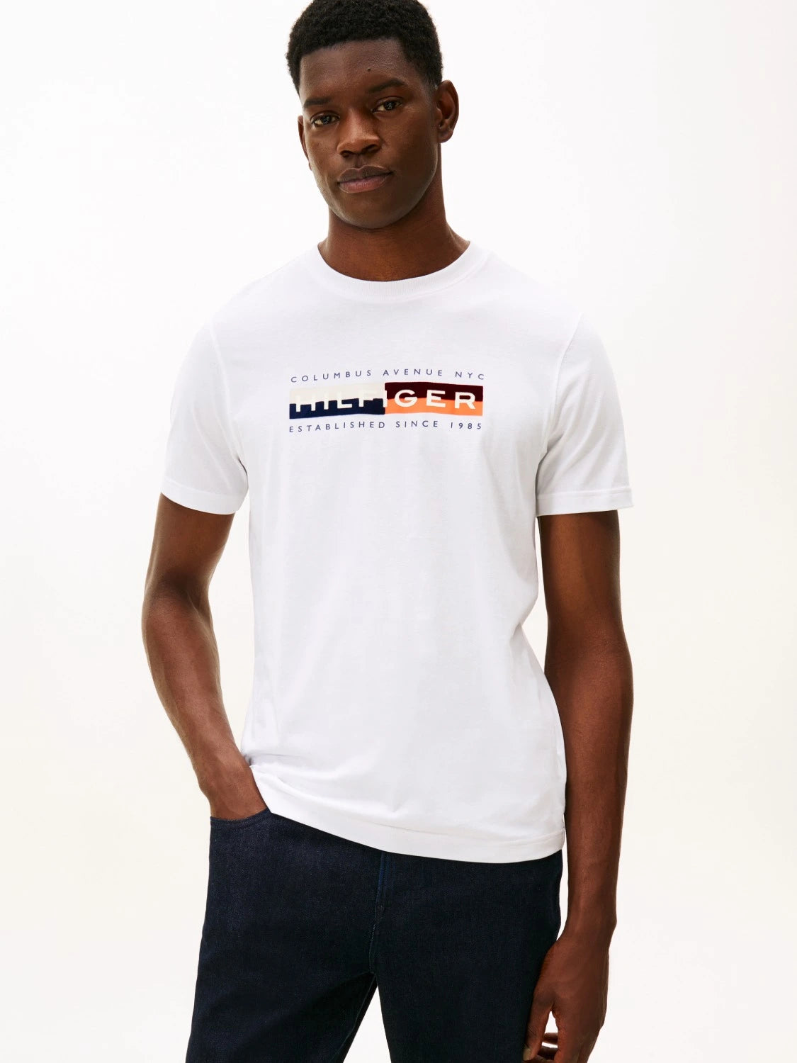 t-shirt-tommy-hilfiger-blanc-homme-face