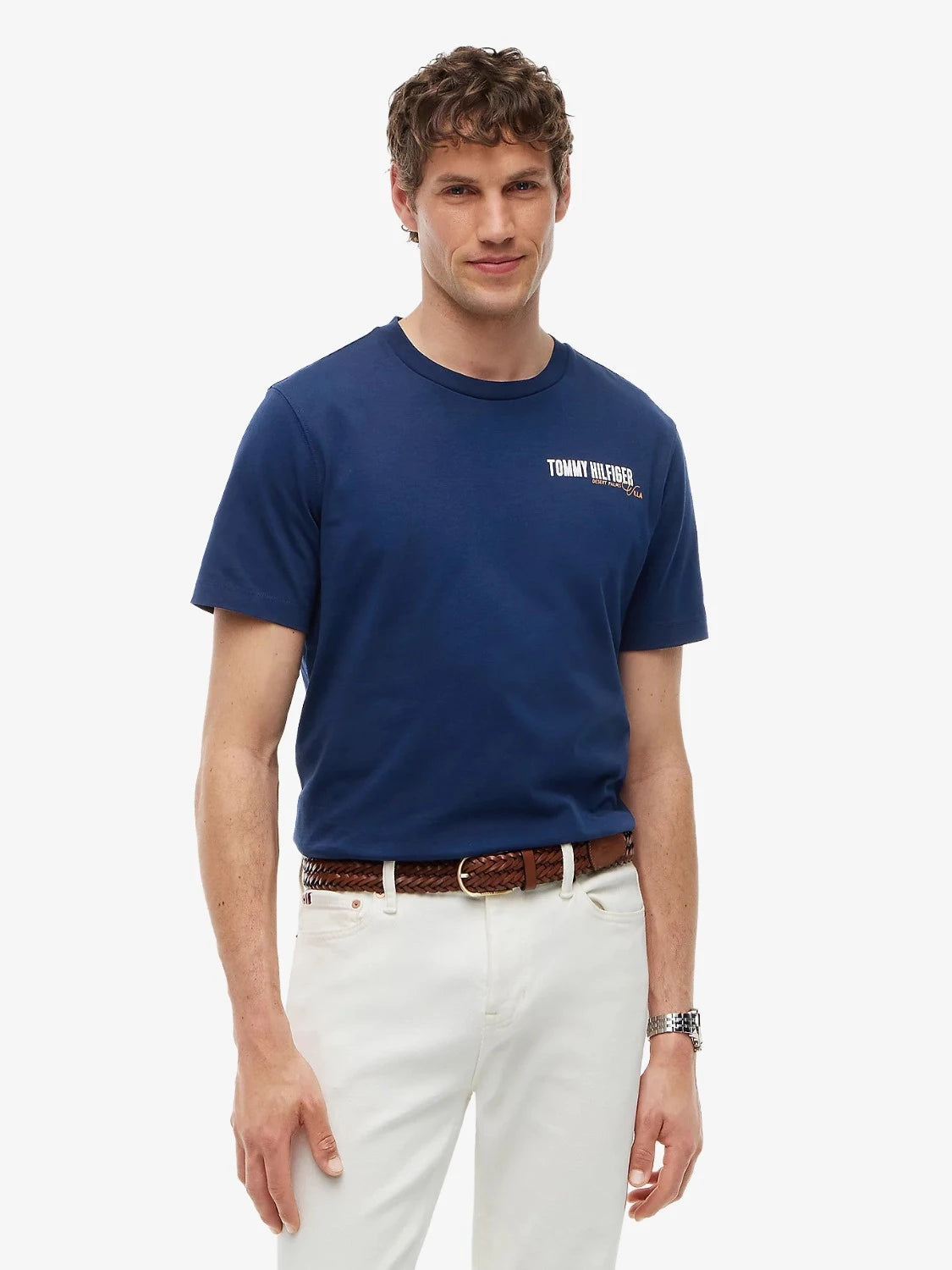 t-shirt-tommy-hilfiger-marine-homme-MW0MW43198DCC-face