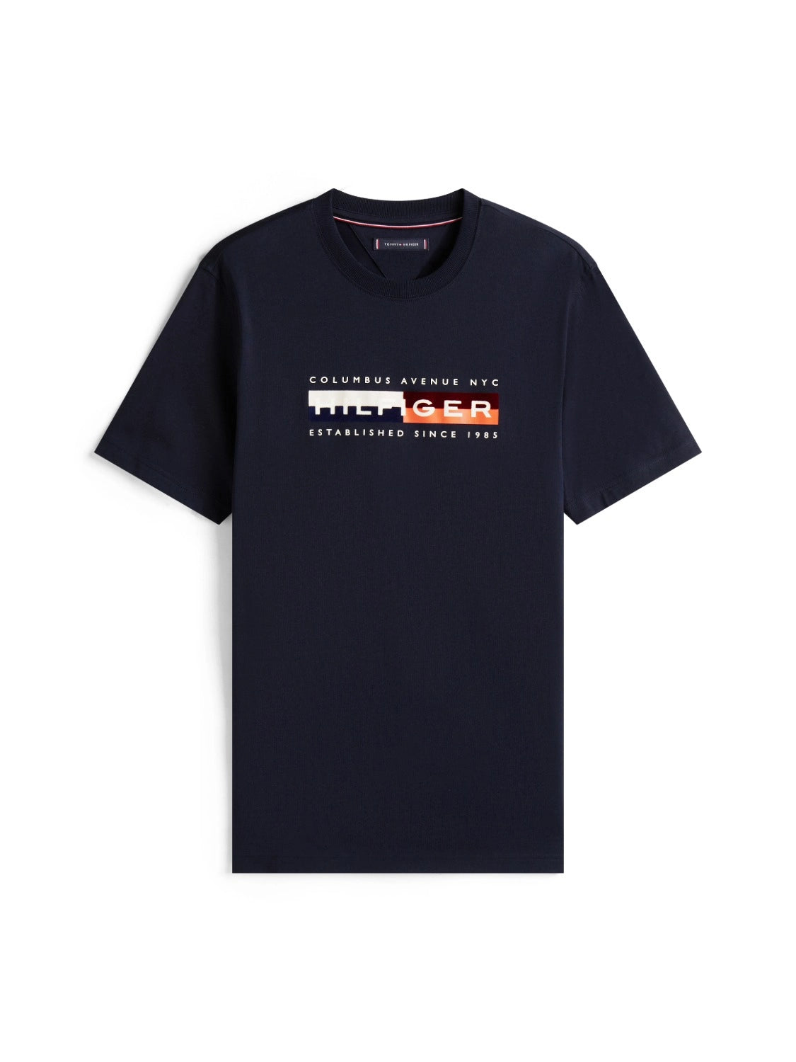 t-shirt-tommy-hilfiger-marine-homme-a-plat