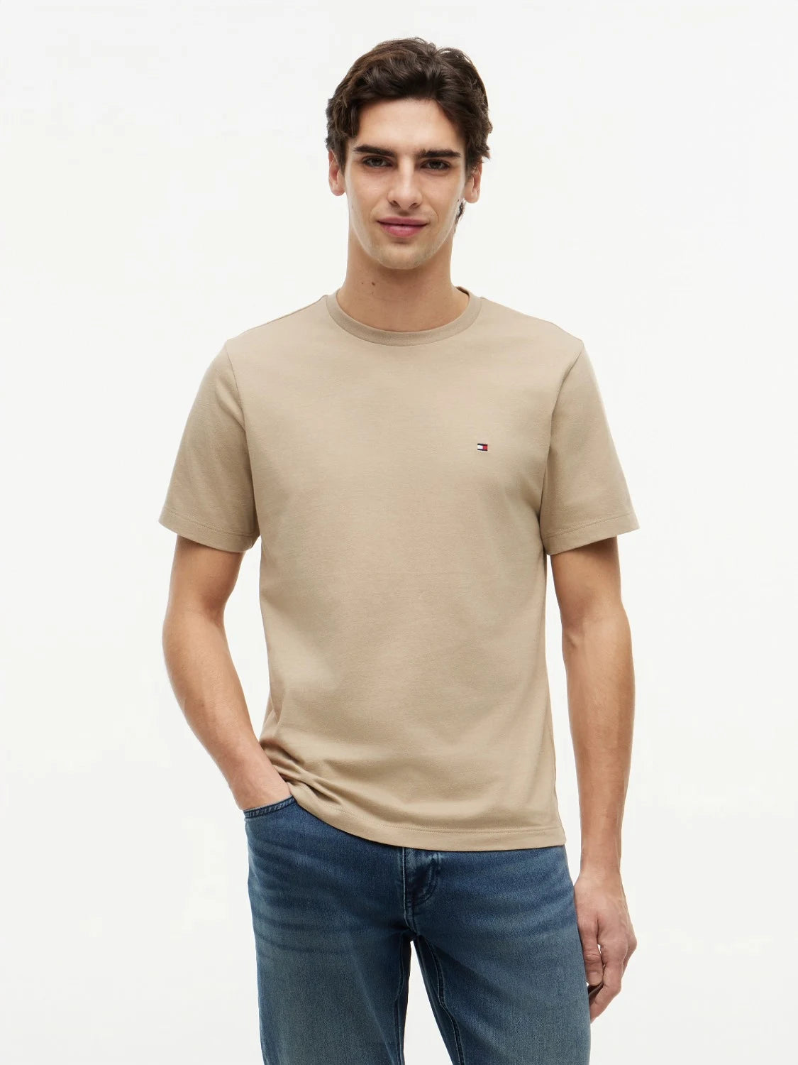 tee-shirt-tommy-hilfiger-beige-homme-MW0MW39995AEG-face