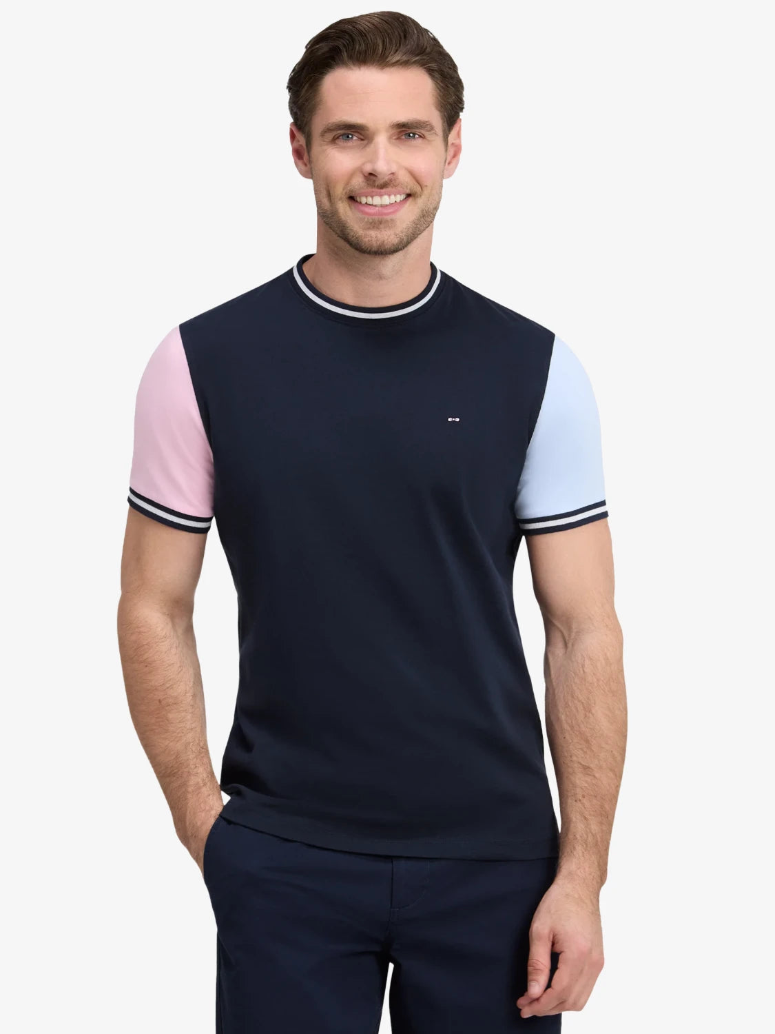 tshirt-eden-park-bleu-porte-h26maitc0015blf