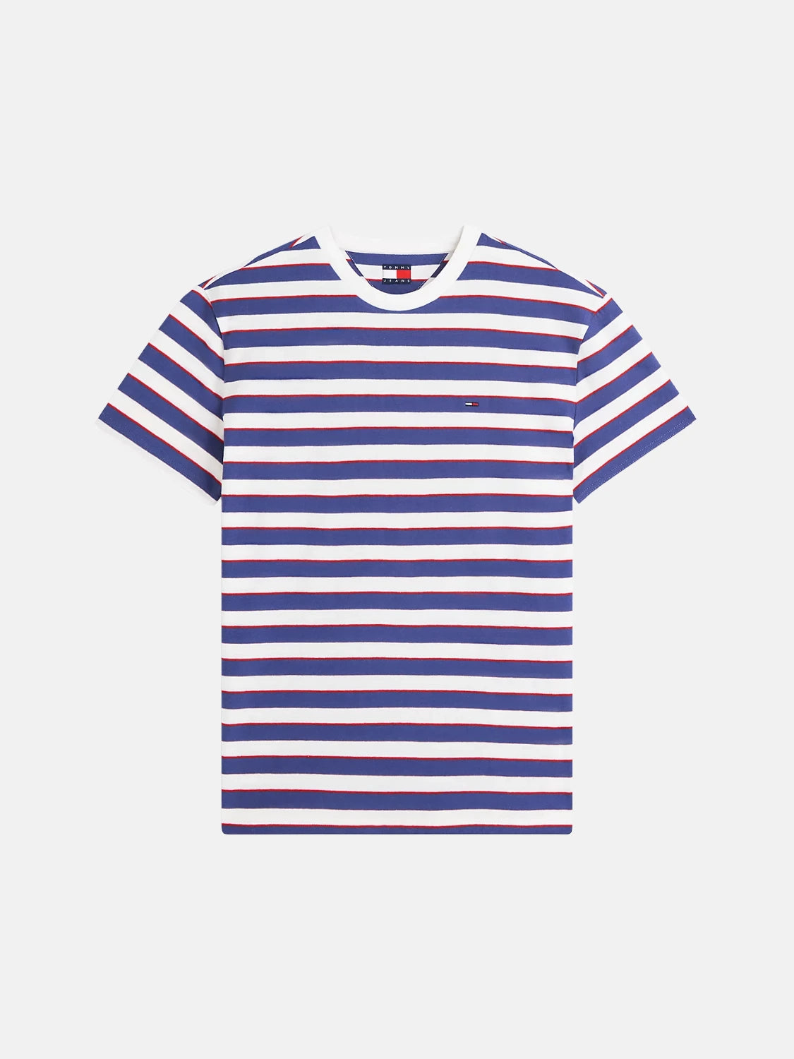 tshirt-raye-tommy-jeans-bleu-a-plat