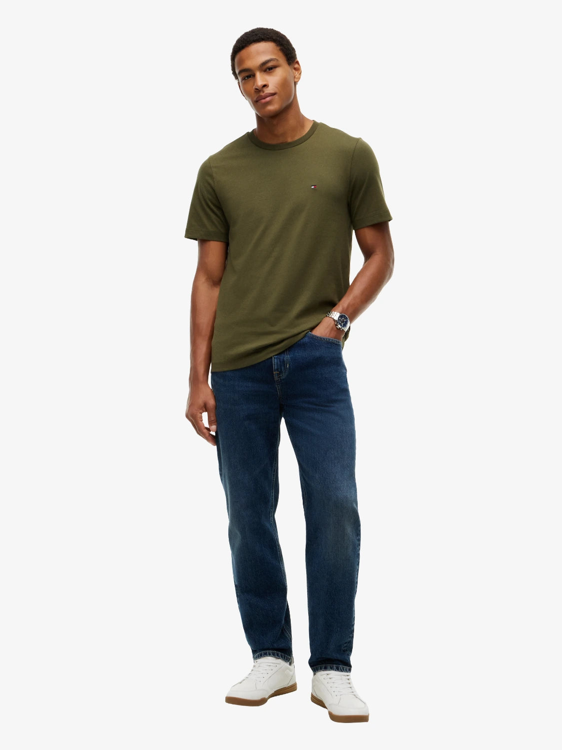 tshirt-tommy-hilfiger-kaki-porte-mw0mw39995mt1
