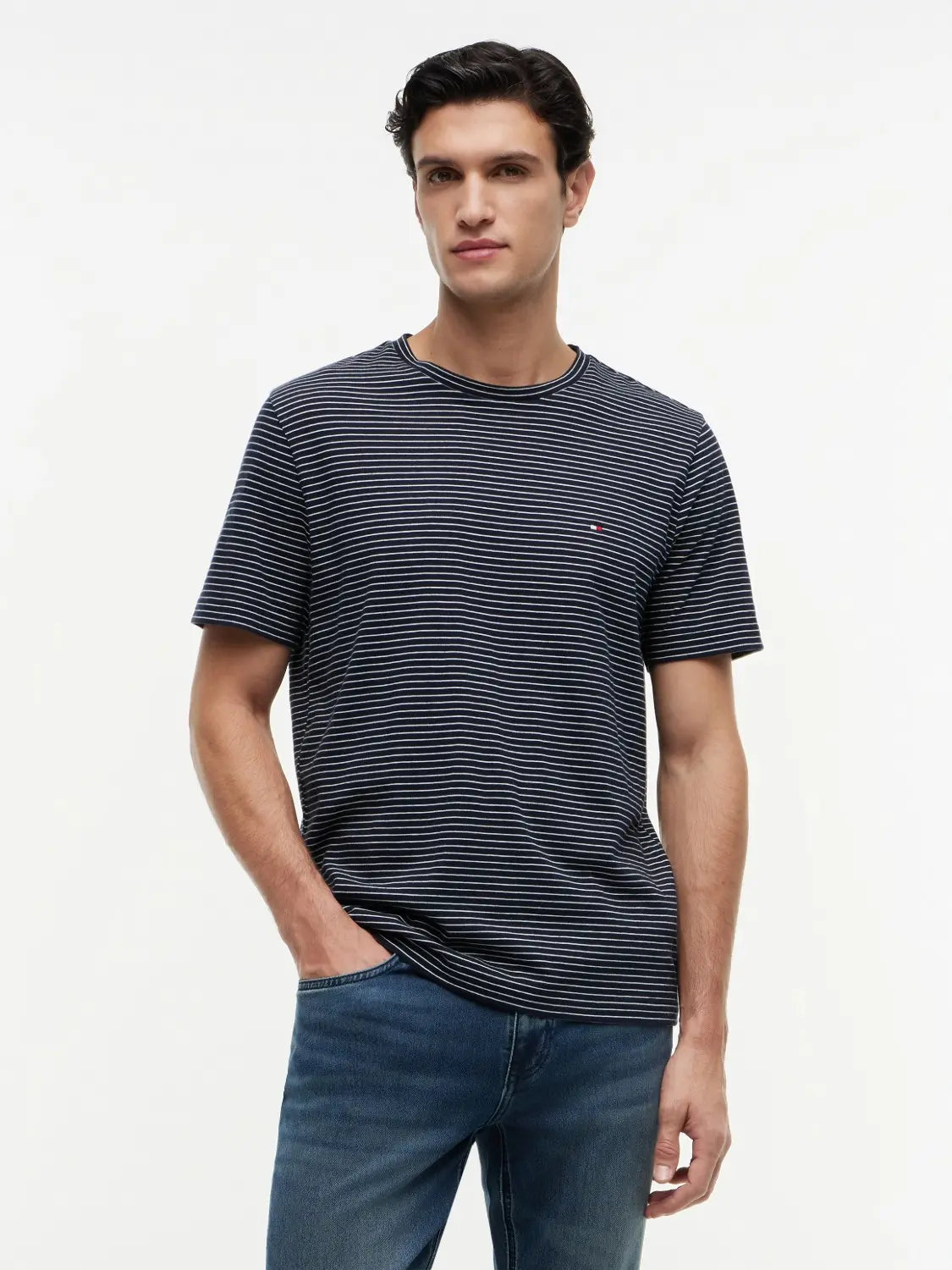 tshirt-tommy-hlfiger-mariniere-homme-MW0MW409230A7-face