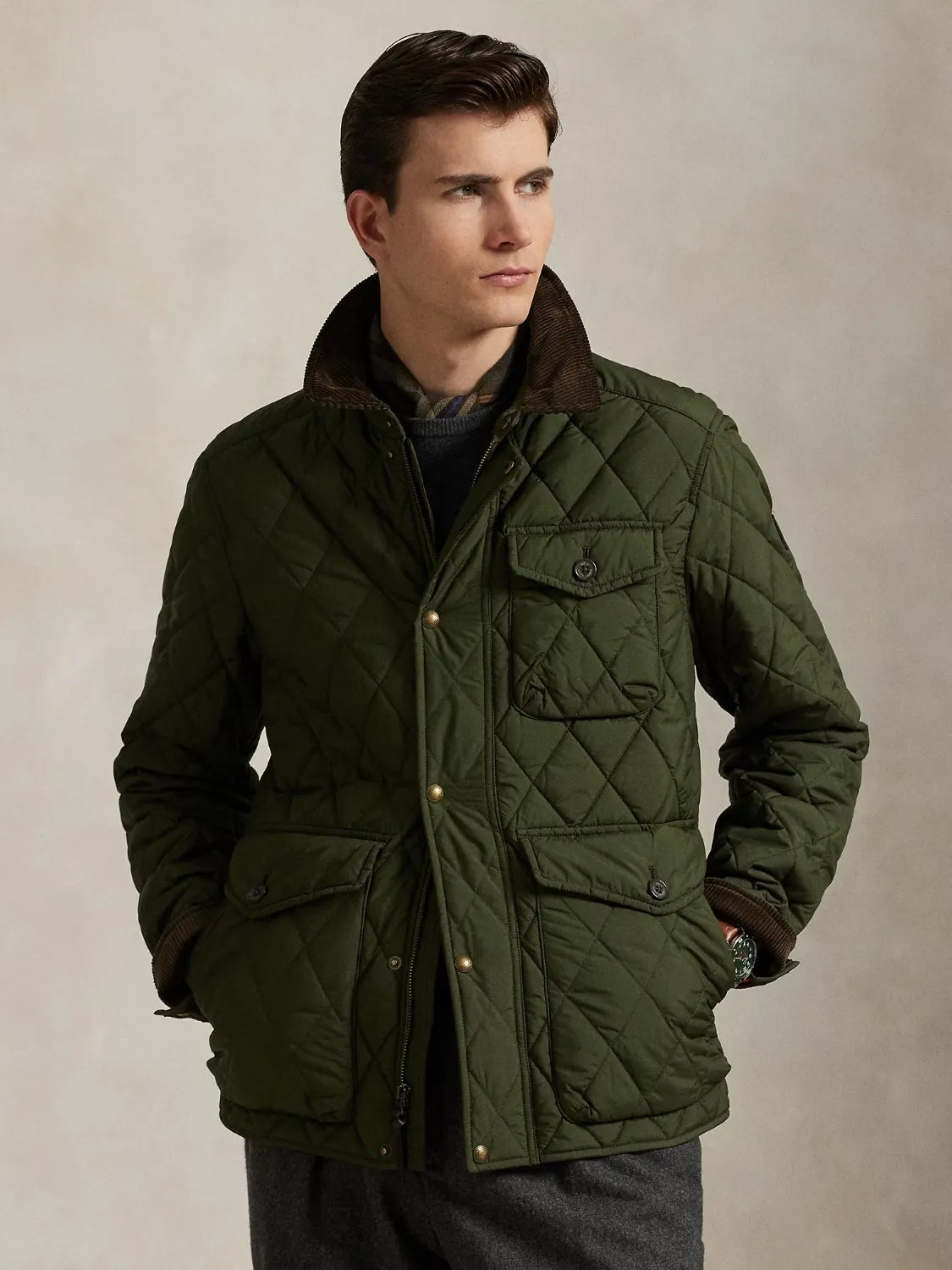 veste-ralph-lauren-kaki-homme-zoom-face-porte