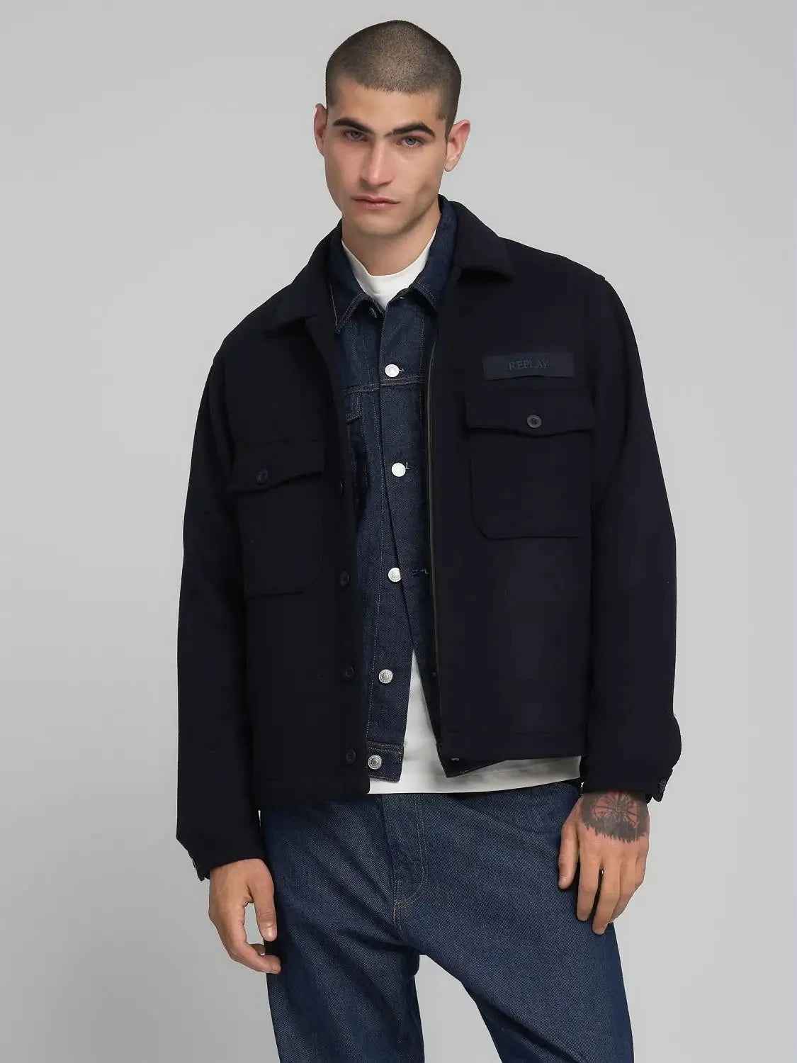 veste-replay-laine-marine-homme-face