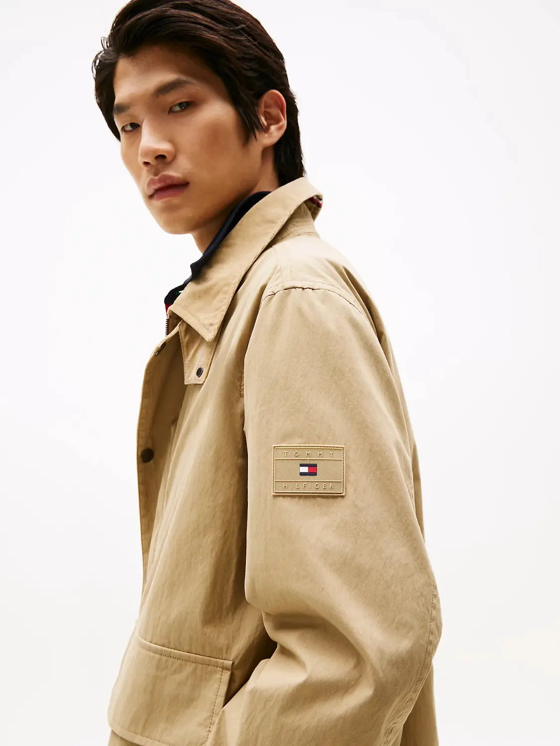 veste-tommy-hifilger-homme-beige-profil