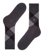 Laden Sie das Bild in den Galerie-Viewer, Hohe Burlington-Socken aus grauer Baumwolle mit Rautenmuster
