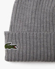 Bonnet à revers unisexe Lacoste gris - Georgespaul