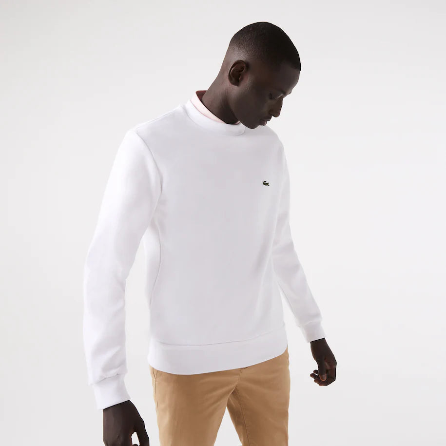 Sweat col rond Lacoste blanc | Georgespaul
