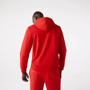 Sweat zippé à capuche Lacoste rouge | Georgespaul