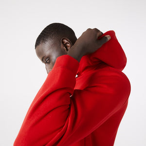 Sweat zippé à capuche Lacoste rouge | Georgespaul