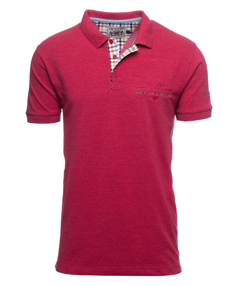 Polo homme poche poitrine Ethnic Blue rouge | Georgespaul