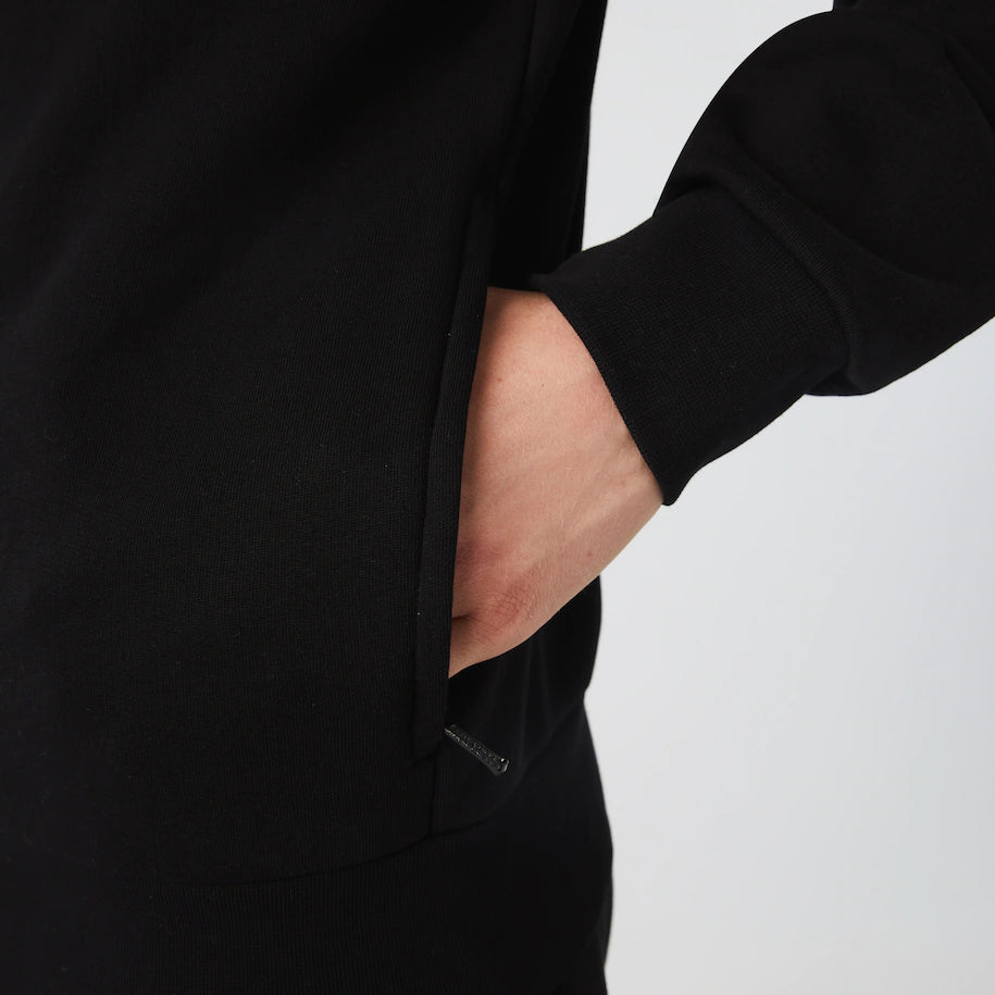 Sweat zippé Lacoste noir en coton | Georgespaul