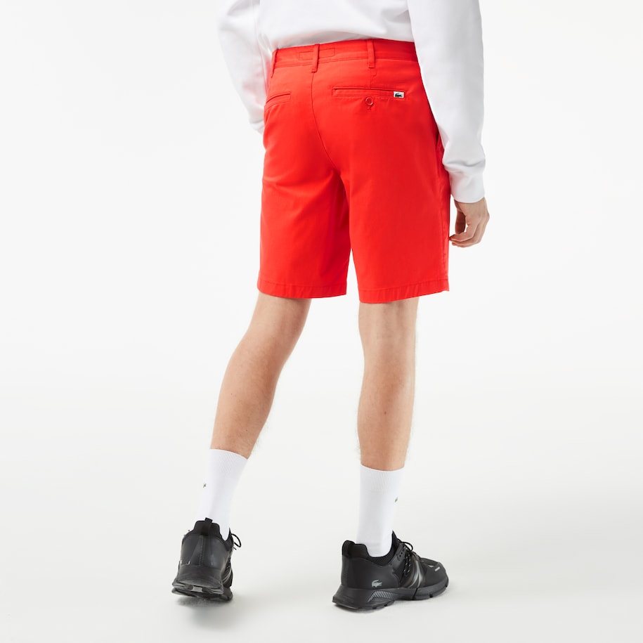 Bermuda slim Lacoste rouge en coton stretch pour homme I Georgespaul