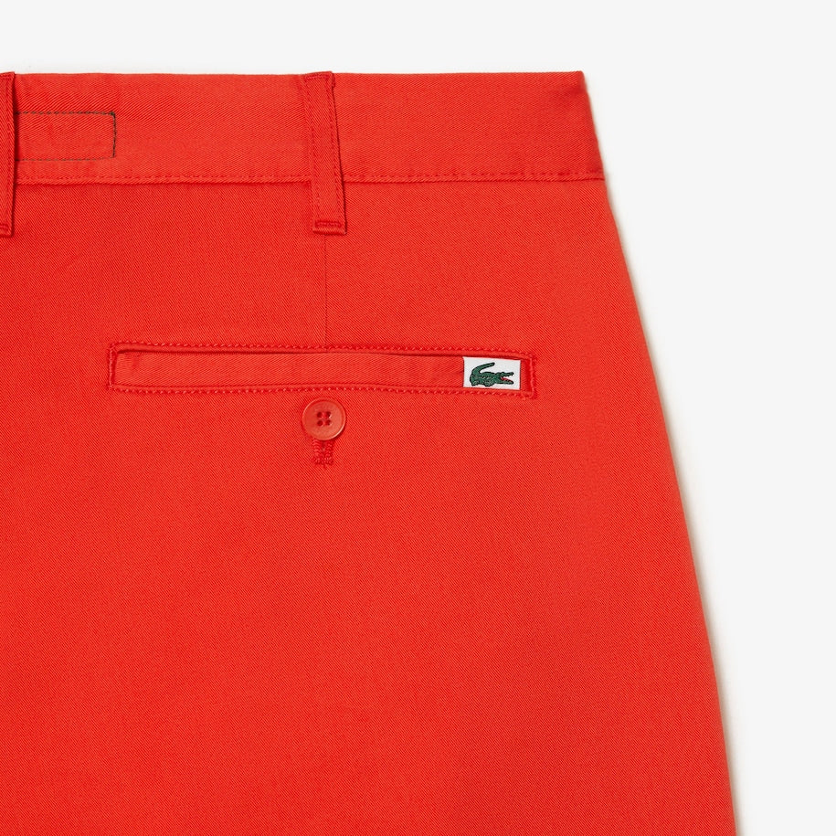 Bermuda slim Lacoste rouge en coton stretch pour homme I Georgespaul