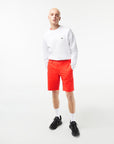 Bermuda slim Lacoste rouge en coton stretch pour homme I Georgespaul