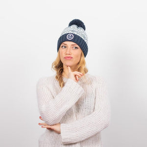 Bonnet homme femme Cabaïa marine pompons interchangeables | Georgespaul