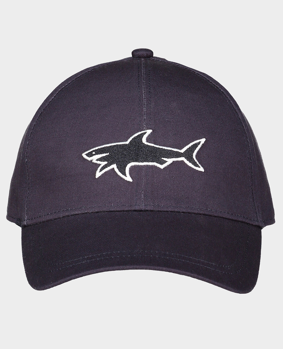 Casquette logo requin Paul & Shark marine en coton | Georgespaul