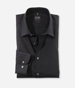 Laden Sie das Bild in den Galerie-Viewer, Chemise homme OLYMP ajustée noire en coton stretch | Georgespaul
